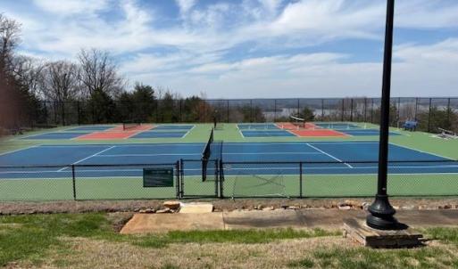 Pickleball courts overlooking the lake