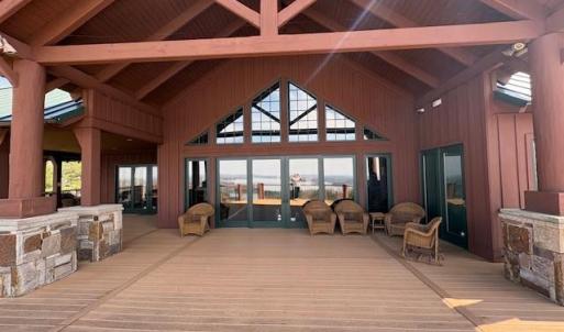 Covered area of clubhouse overlooking High Rock Lake