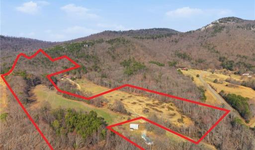 Red outline is approx layout of the parcel.