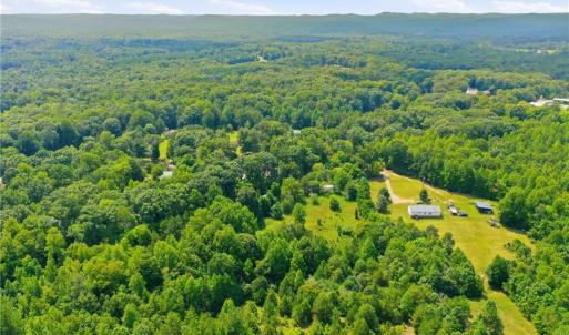 Aerial view of the lot and neighborhood.