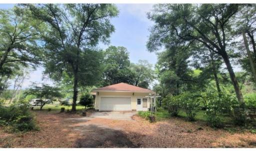View of detached garage