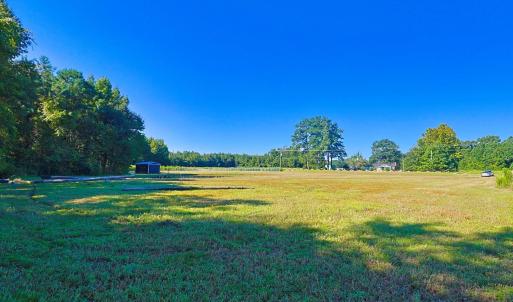 View of green lawn featuring a wooded view and a s