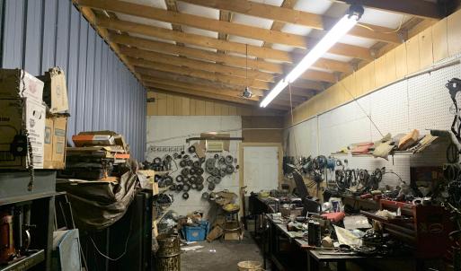 Garage with a workshop area