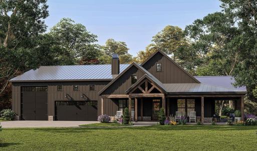 Modern farmhouse featuring covered porch, a front
