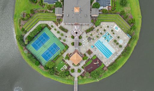 Bird's eye view of a pool area