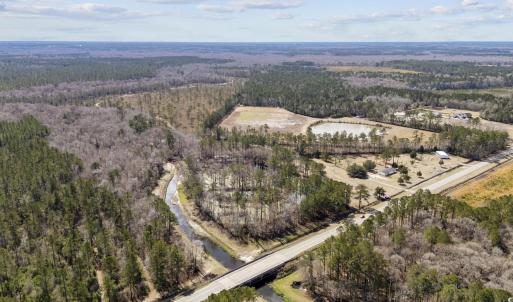 Aerial view featuring a view of trees