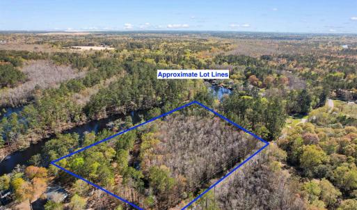 Aerial view featuring a wooded view