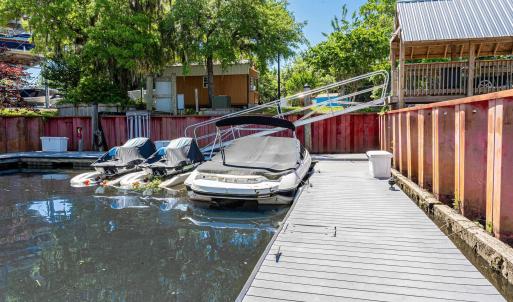 Dock area featuring fence
