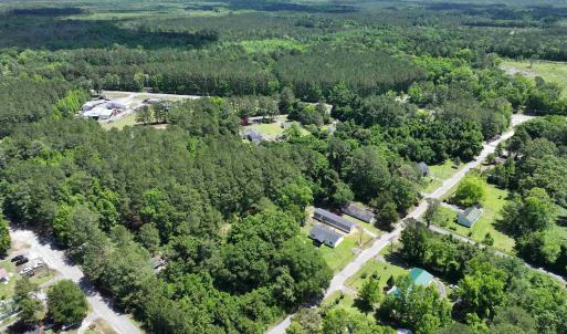 Aerial view with a wooded view