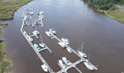 Drone / aerial view of a nearby body of water