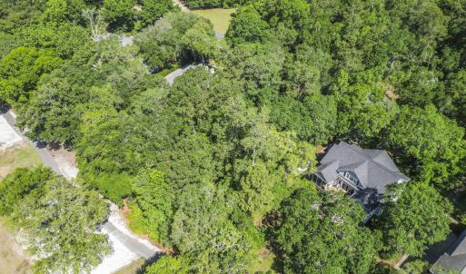 Drone / aerial view of a heavily wooded area