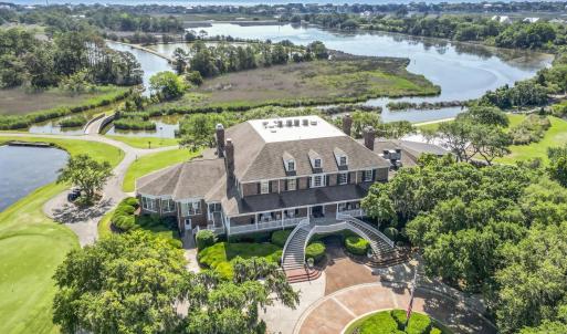 Drone / aerial view of a nearby body of water, a t