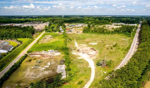 Drone / aerial view of a tree filled landscape