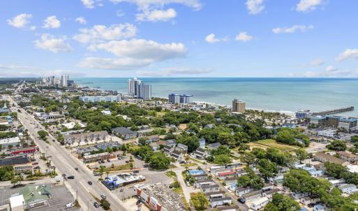 View of urban area with a large body of water