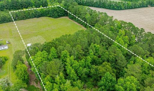 Aerial view of property's location with property b