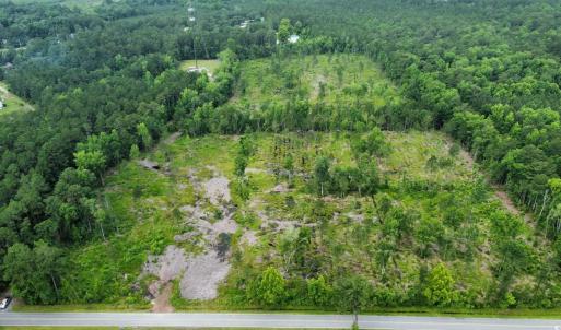 Aerial overview of property's location with a heav