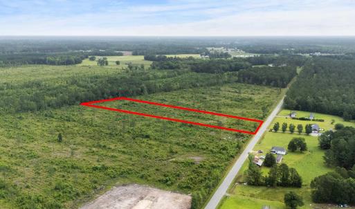 Aerial view of sparsely populated area with proper