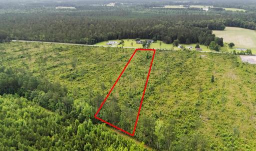 Aerial view of sparsely populated area with proper