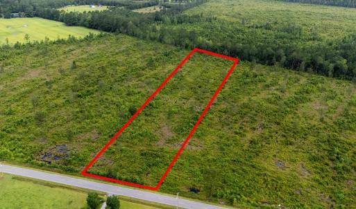 Aerial view of property's location with property b