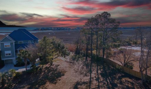 Aerial view at dusk
