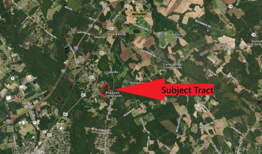 Aerial map of property and surrounding area
