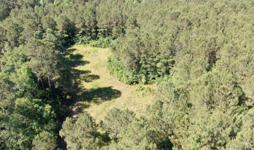 Aerial view of property's location with a forest