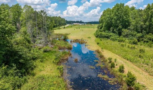 Drone / aerial view of a nearby body of water