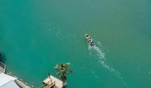 Aerial view of a large body of water
