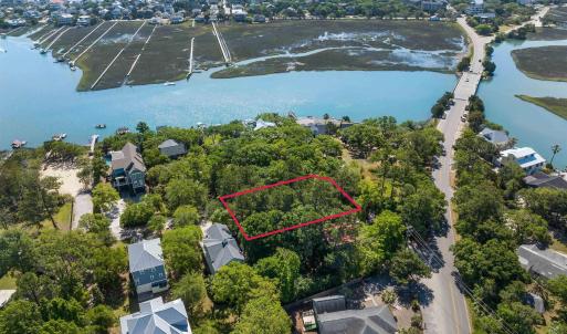 Aerial view of residential area featuring property