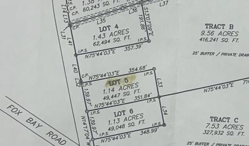 Map showing property parcels