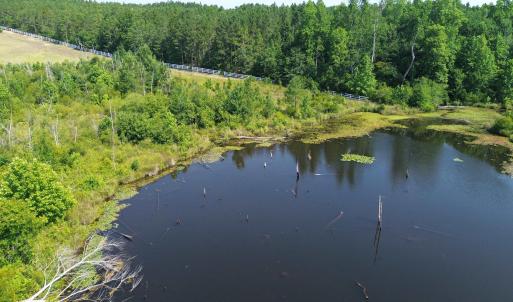 Water view with a heavily wooded area