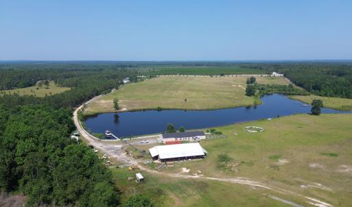 Aerial view of property's location with a nearby b