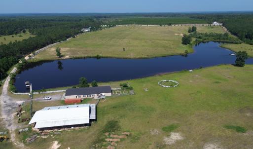 Bird's eye view of a nearby body of water