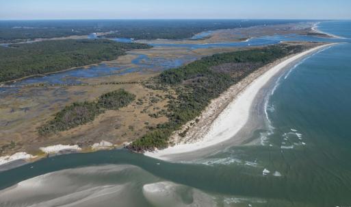 Aerial view of a large body of water