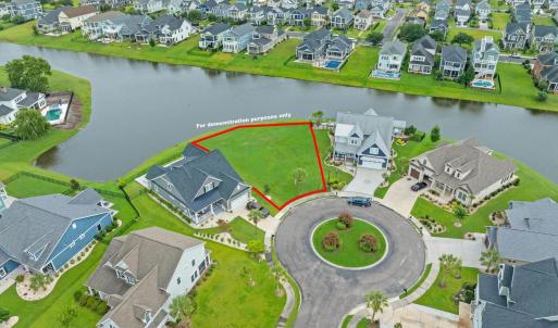 Aerial perspective of suburban area with property