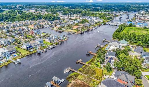 Aerial perspective of suburban area featuring a ne