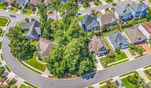 Aerial perspective of suburban area