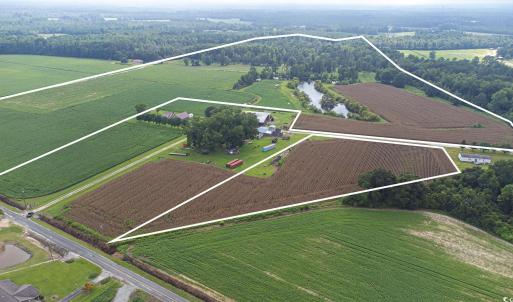 Overview of rural landscape with abundant farmland