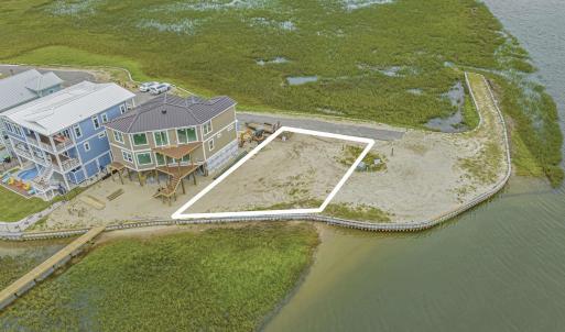 Aerial view of a nearby body of water