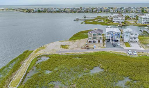 Bird's eye view of a nearby body of water
