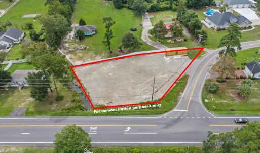 Aerial overview of property's location with proper