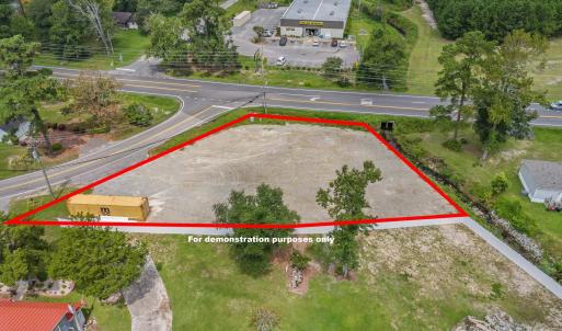 Aerial view of property's location featuring prope