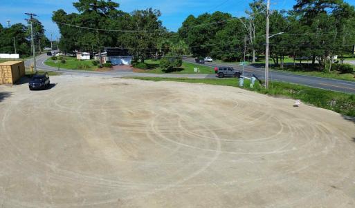 View of asphalt street with street lighting and vi