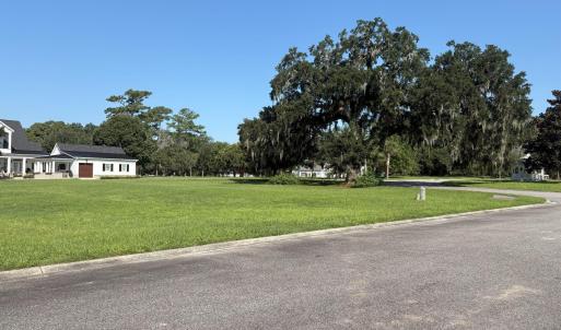 View of asphalt street with curbs and view of wood