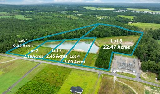 Aerial overview of property's location featuring a