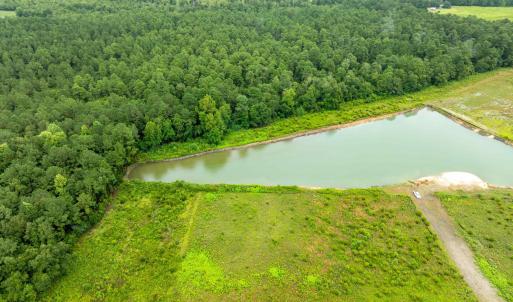 Aerial view of a nearby body of water