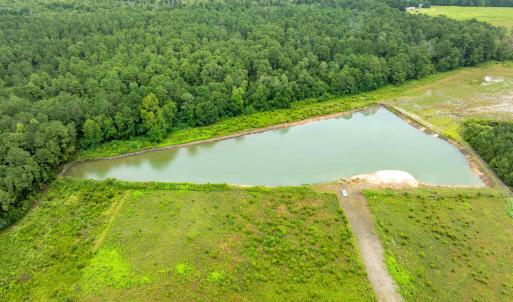 Bird's eye view of a nearby body of water