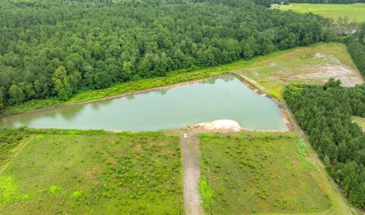 Bird's eye view of a nearby body of water