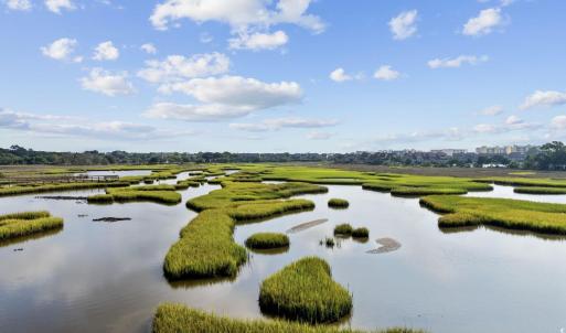 Drone / aerial view of a large body of water