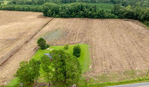 Aerial view of sparsely populated area